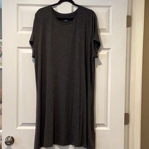 Amazon Essentials Gray Crew Neck Swing Dress Short Sleeve